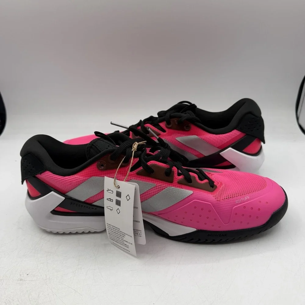 Adidas Adizero Ubersonic 5 Tennis Court Shoes Mens 10 Pink Black Sneakers JQ2901